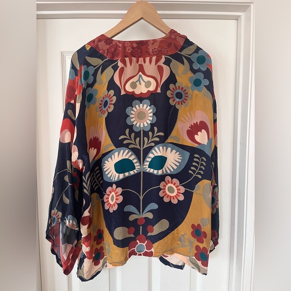 Powder Scandinavian Flora Kimono Jacket in a terracotta colorway - Picture 5 of 9